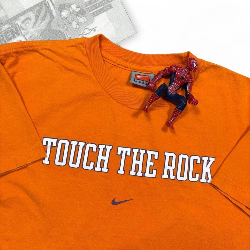 Vintage Y2K Nike Team Orange Clemson University “Touch The Rock” Graphic Tee